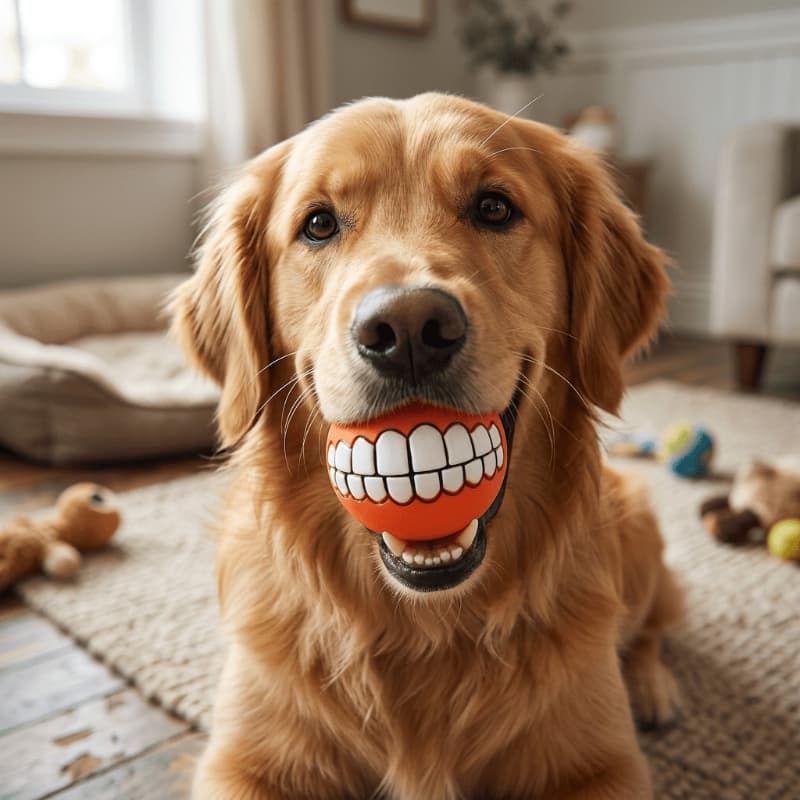 Funny Teeth Squeaky Dog Ball - additional product view