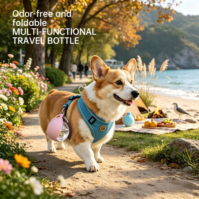 Fold-and-Go Pet Travel Water Bottle - product detail view