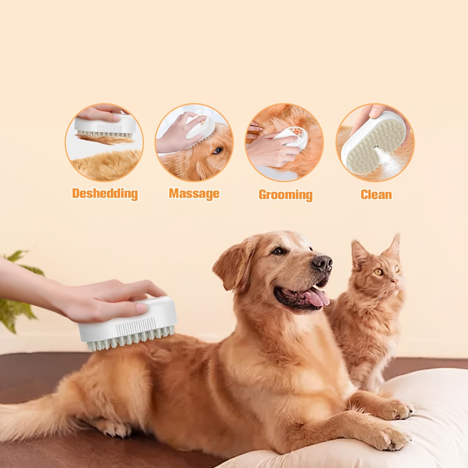 Tierfellpflegebürste, Hunde Katzen Massage Bad Kamm