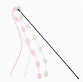Long Handle Rainbow Cotton Cat Teaser Wand with Bell Tassel