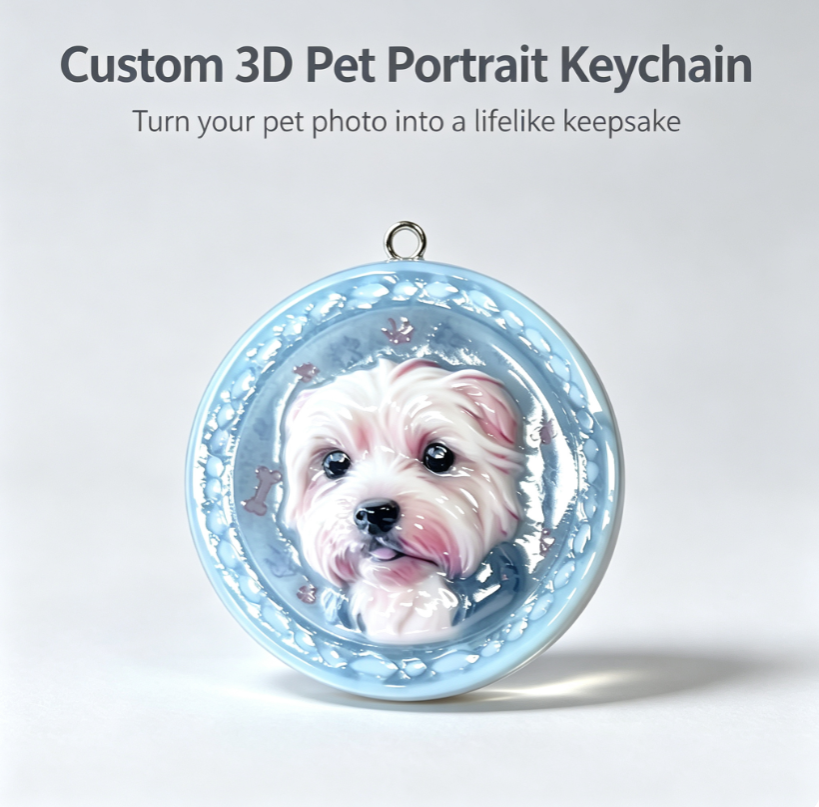 Custom Pet Portrait Pendant | Made From Your Pet’s Photo, Personalized Gift for Dogs & Cats（Free Shipping）