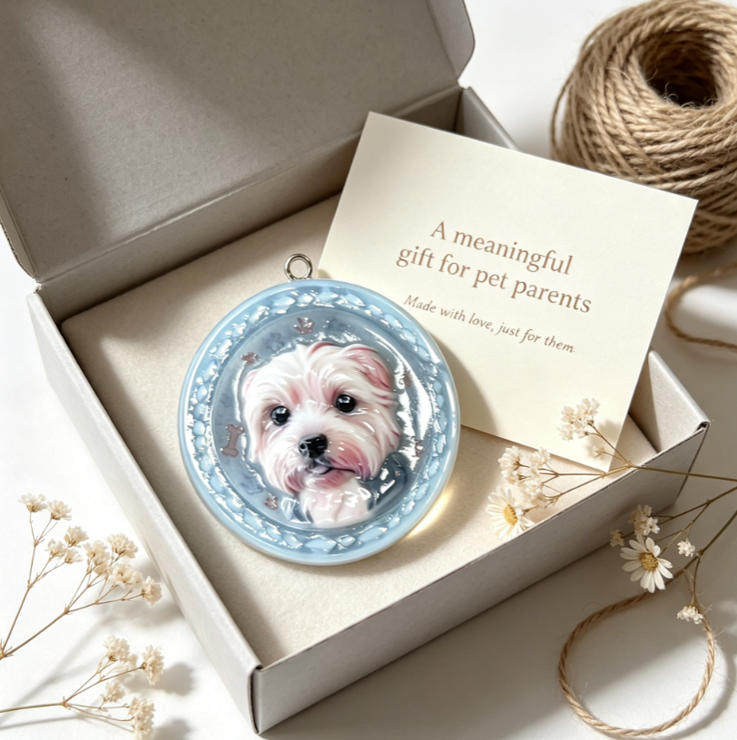 Custom Pet Portrait Pendant | Made From Your Pet’s Photo, Personalized Gift for Dogs & Cats（Free Shipping）