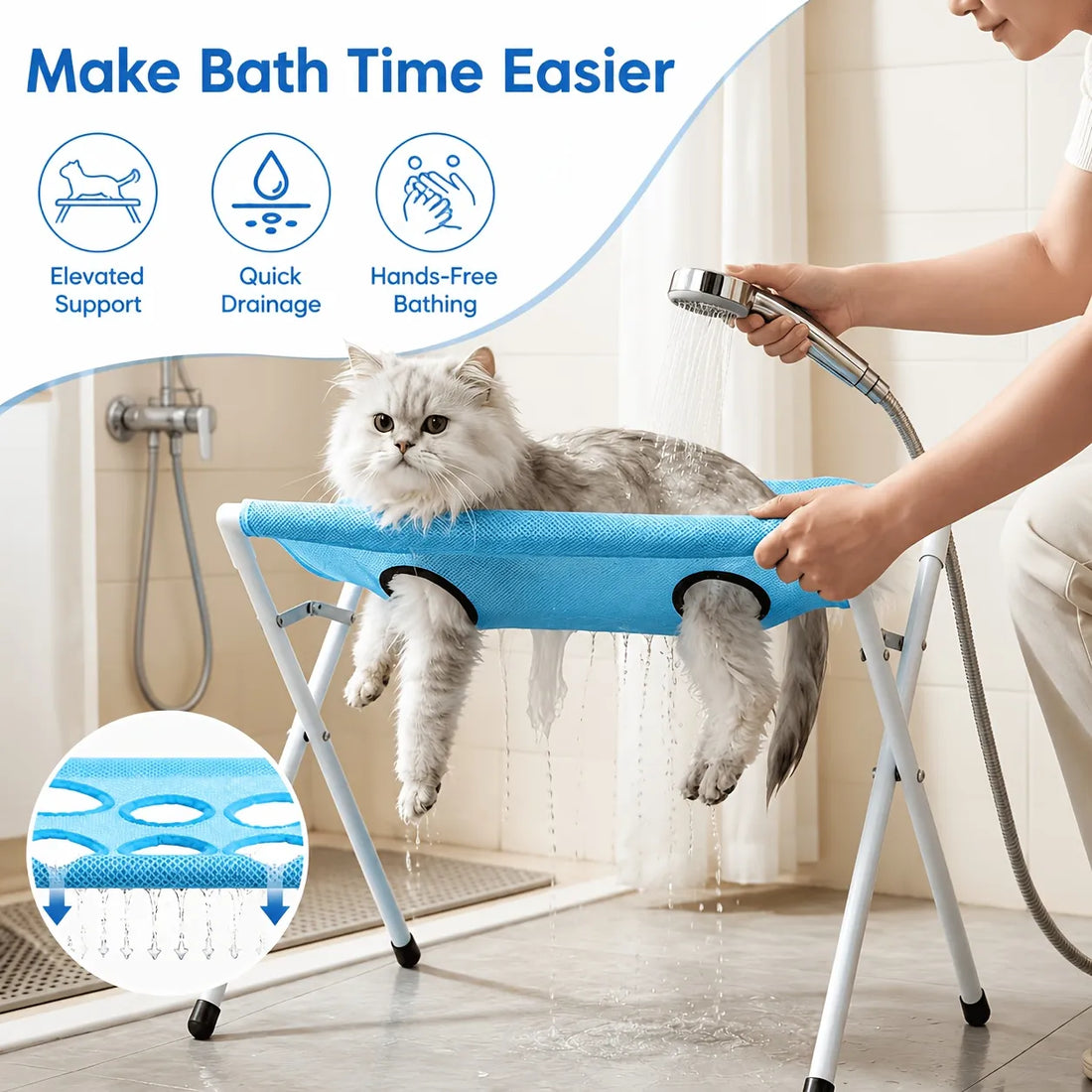 Cat Bath Stand - Stress-Free Cat Washing & Grooming Support(Free Shipping) - main product view