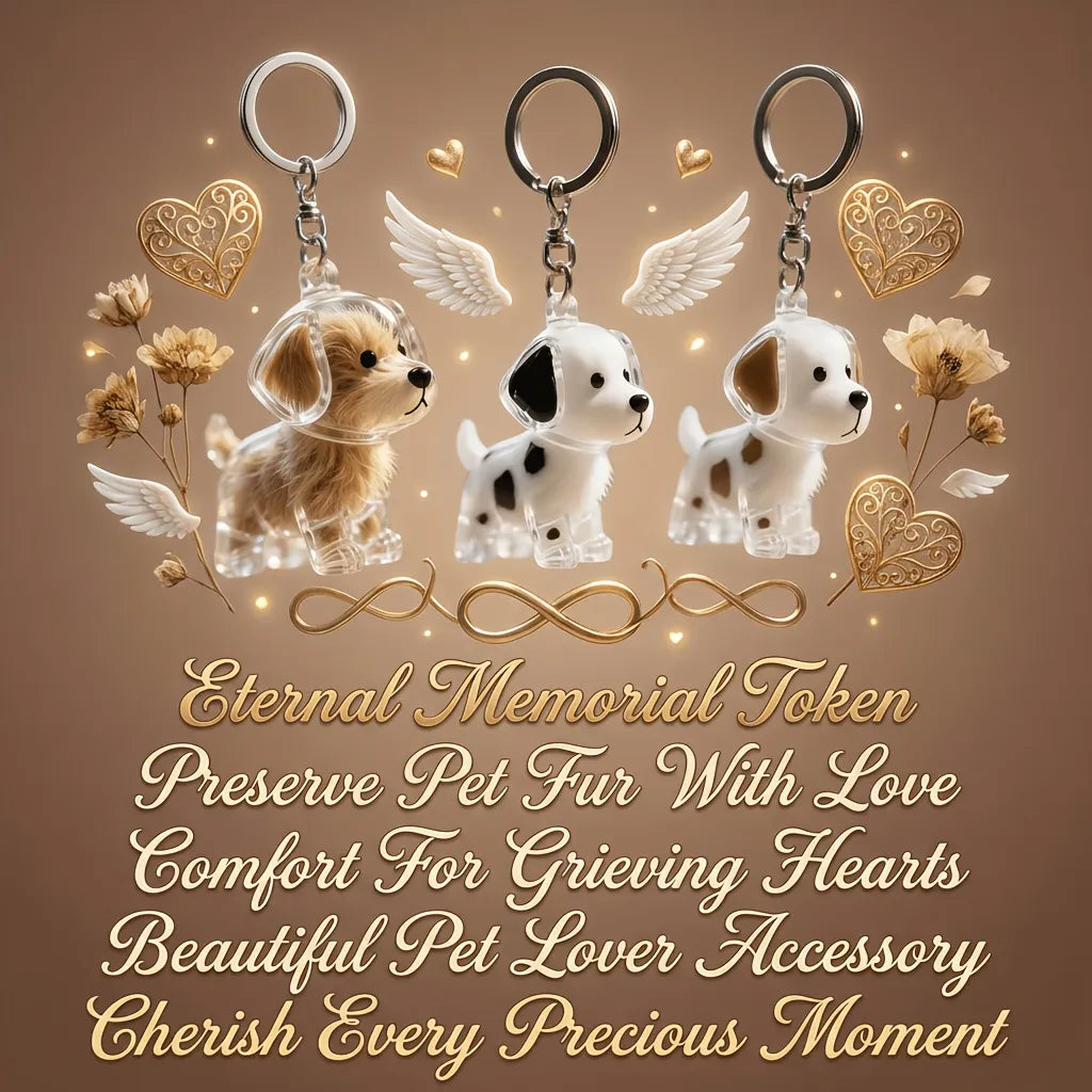 Pet Hair Keepsake Keychain - Carry Your Furry Friend Everywhere(Free Shipping) - close-up product view