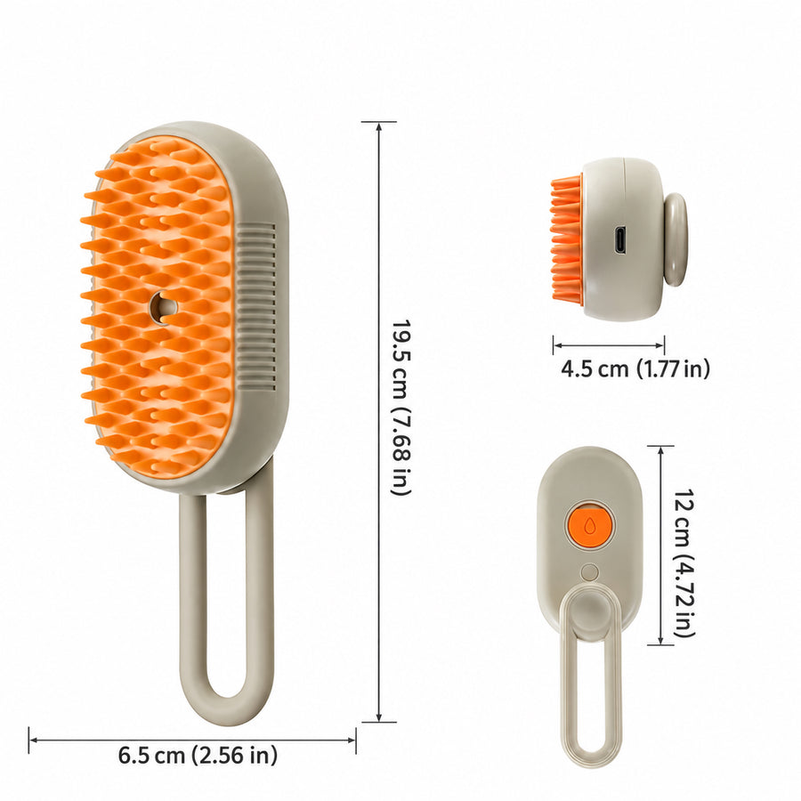 PetNest 4-in-1 Silicone Pet Grooming Brush - Massage, Mist & Self-Cleaning - additional product view