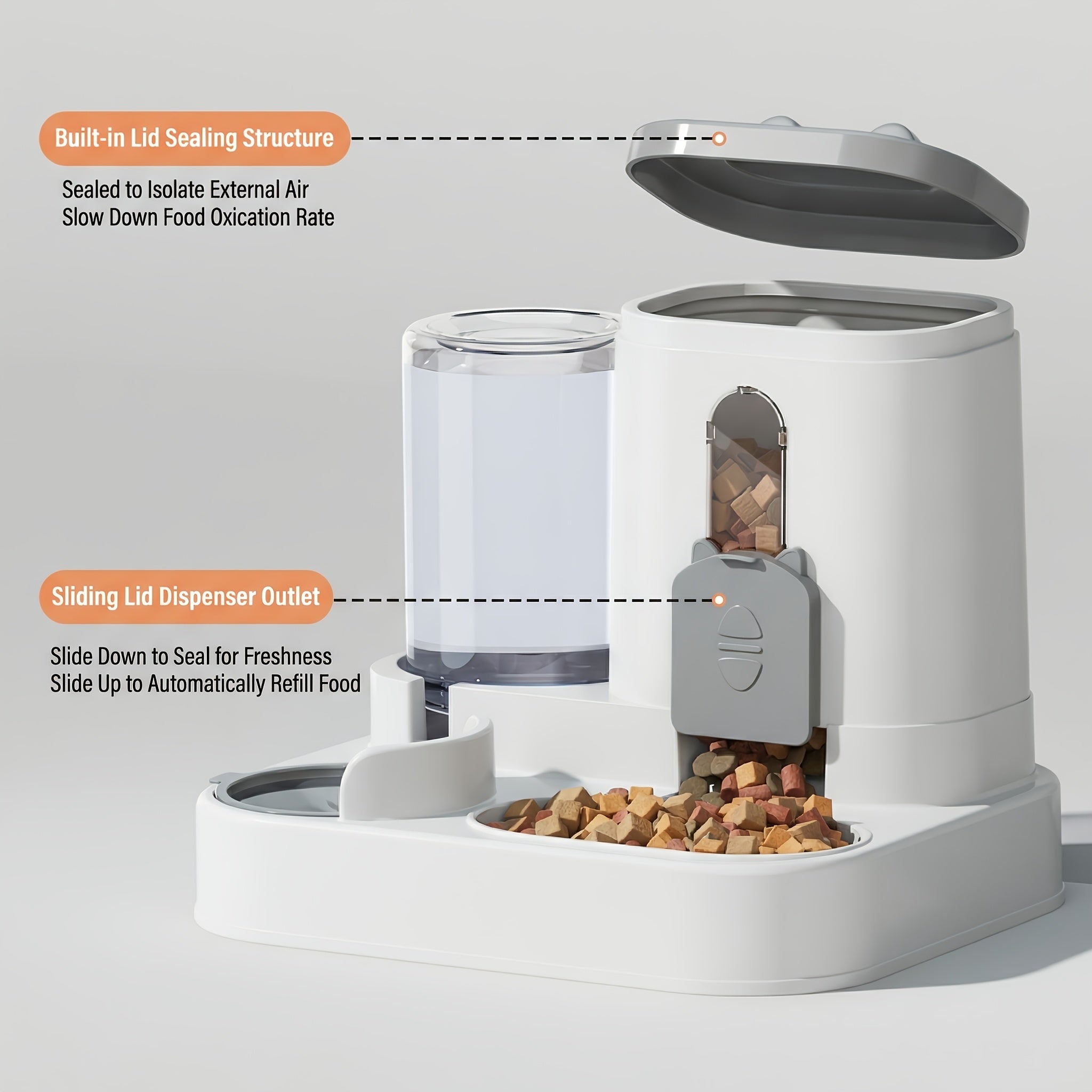 Space-Saving 2-in-1 Auto Feeder & Waterer - product image 3