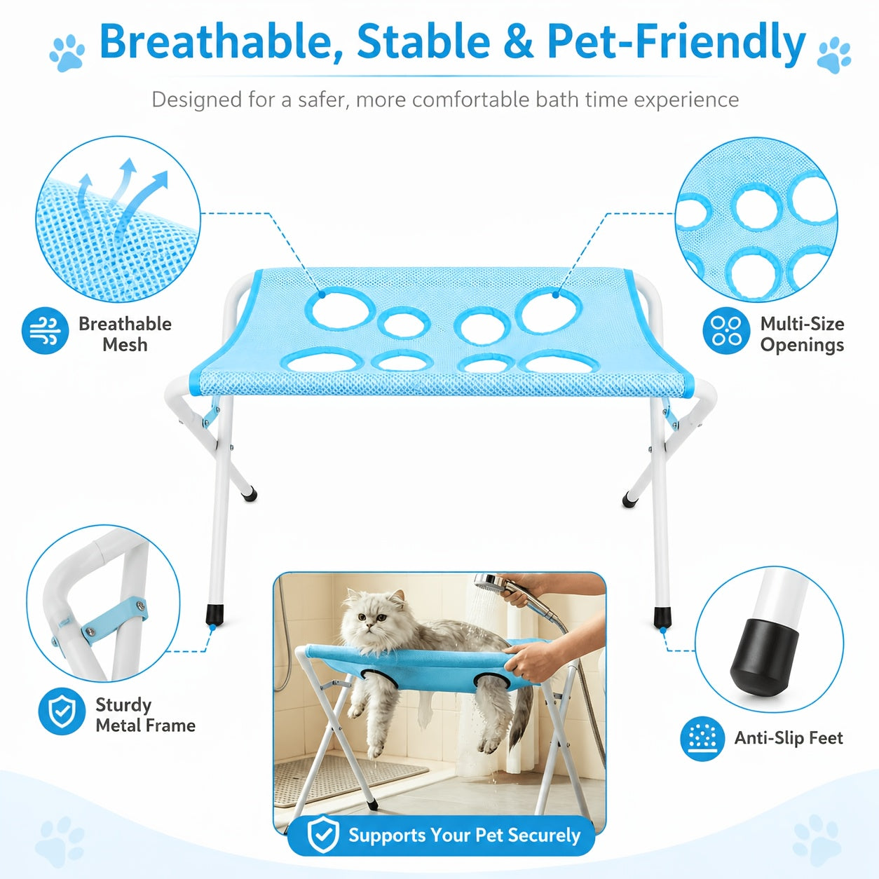 Cat Bath Stand – Stress-Free Cat Washing & Grooming Support