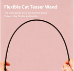 Long Handle Rainbow Cotton Cat Teaser Wand with Bell Tassel