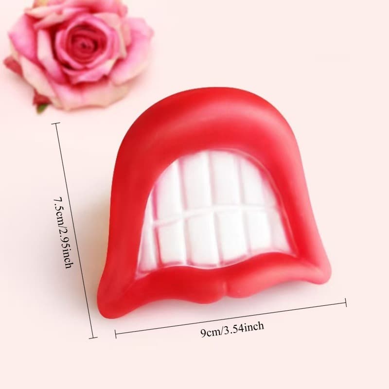 Funny Teeth Squeaky Dog Ball - product detail image