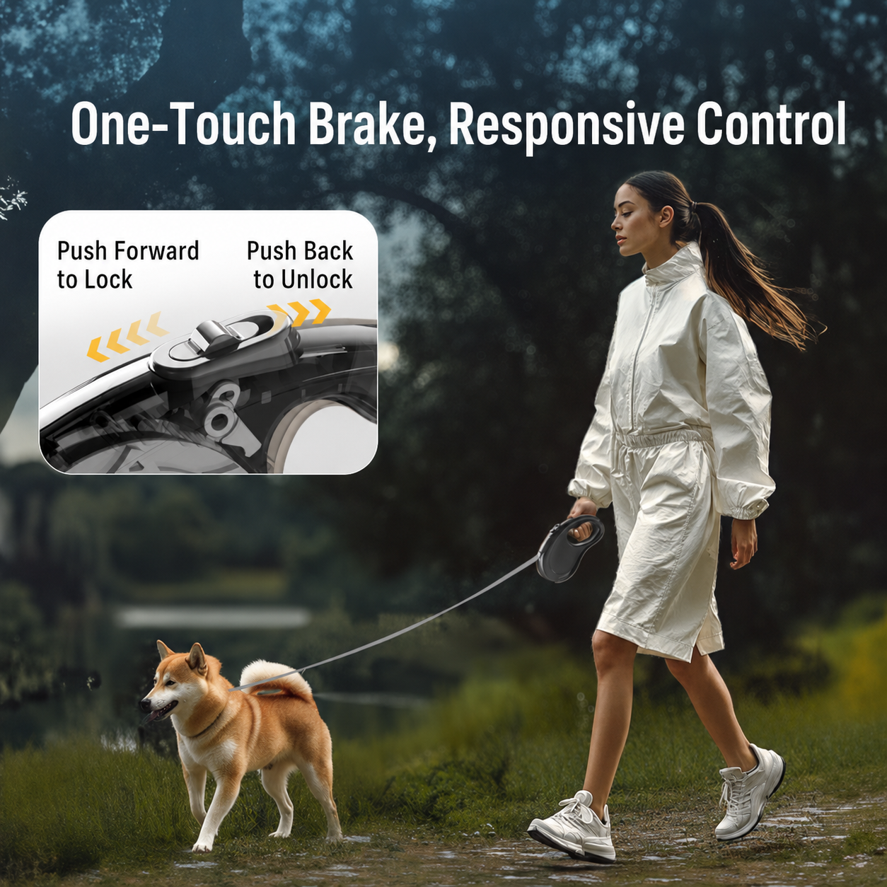 Solid Color Retractable Dog & Cat Leash