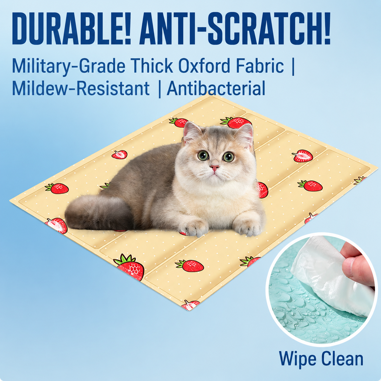 No-Fill Self-Cooling Pet Ice Mat — Bite-Resistant, Scratch-Proof Cooling Pad