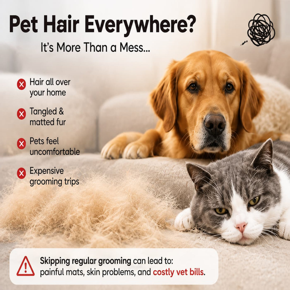 3-in-1 electric pet grooming brush with spray for dogs and cats, product view 1