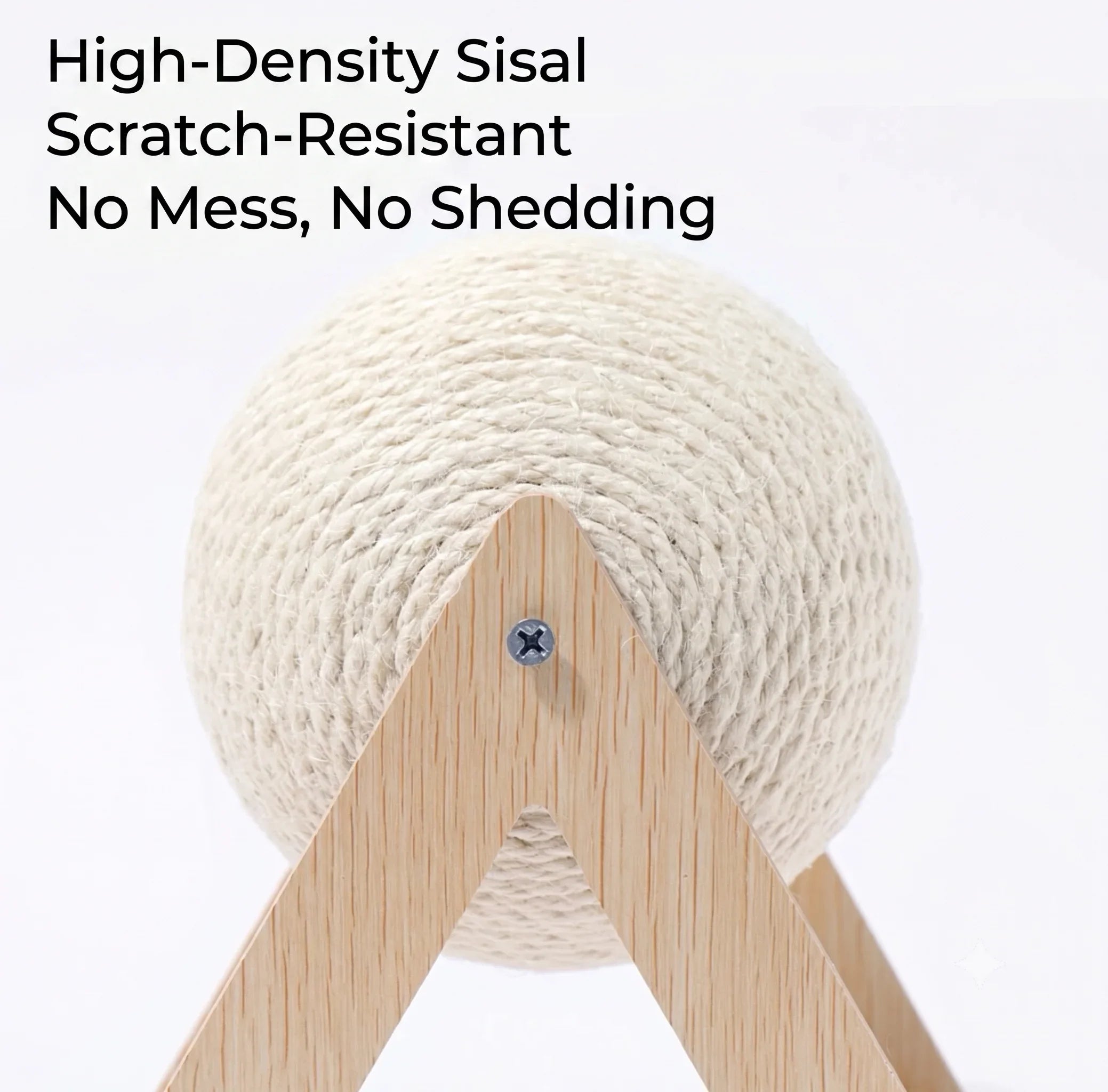Natural Sisal Rope Cat Scratcher Ball - product detail view
