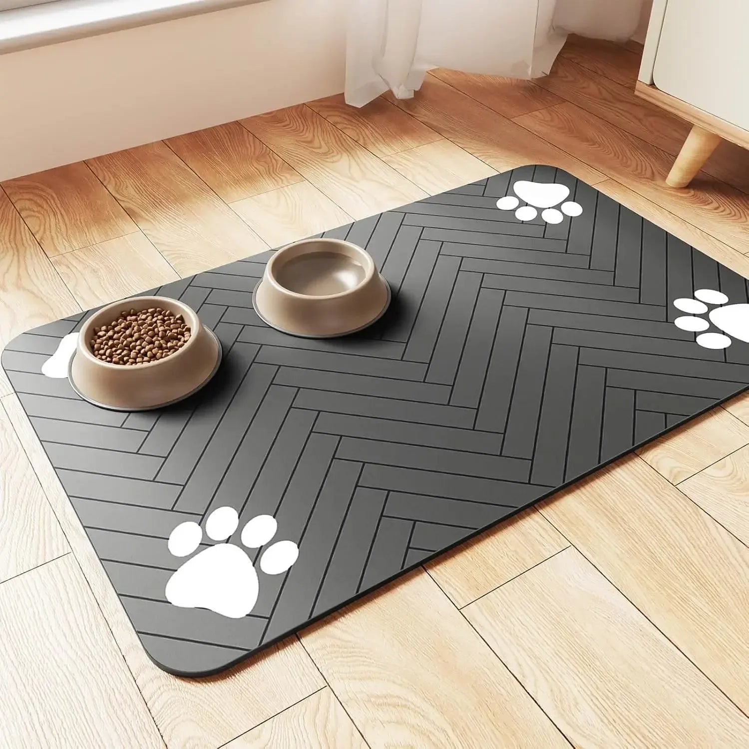 PetNest Absorbent Pet Feeding Mat - Non-Slip Waterproof Placemat for Dog & Cat Food and Water Bowls - main product view