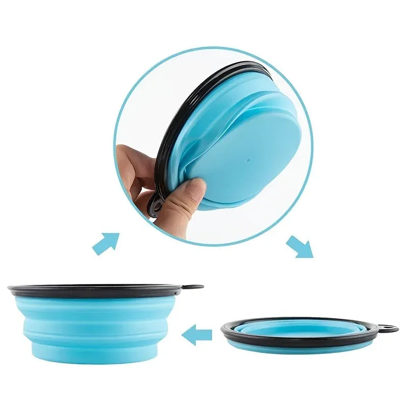 PetNest Collapsible Pet Travel Bowl - Portable Silicone Food & Water Bowl for Dogs & Cats - close-up product view