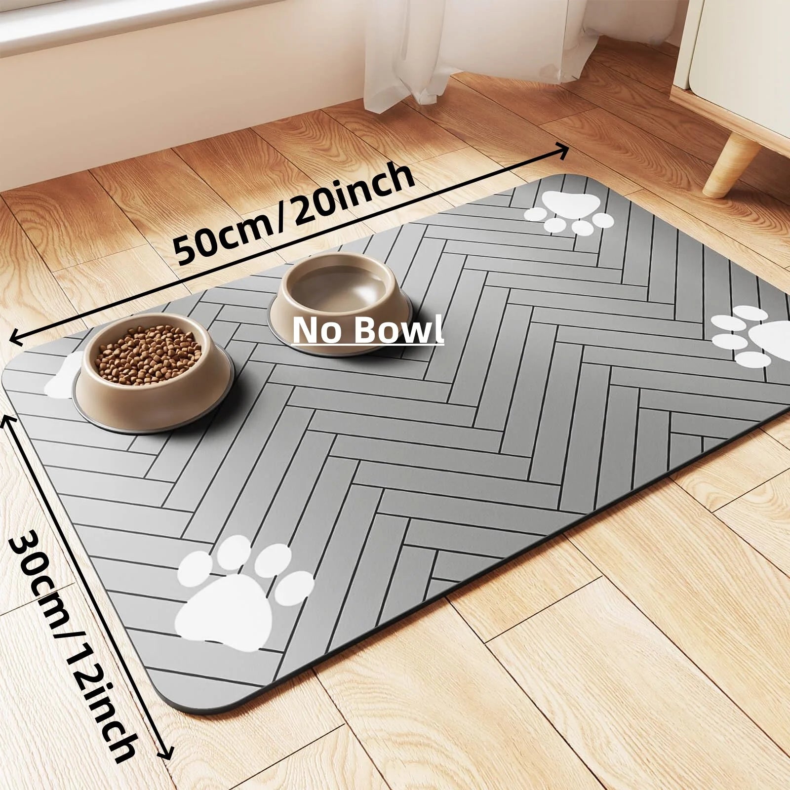 PetNest Absorbent Pet Feeding Mat — Non-Slip Waterproof Placemat for Dog & Cat Food and Water Bowls