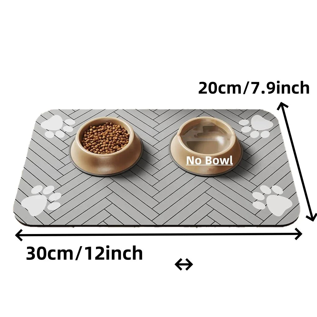 PetNest Absorbent Pet Feeding Mat — Non-Slip Waterproof Placemat for Dog & Cat Food and Water Bowls