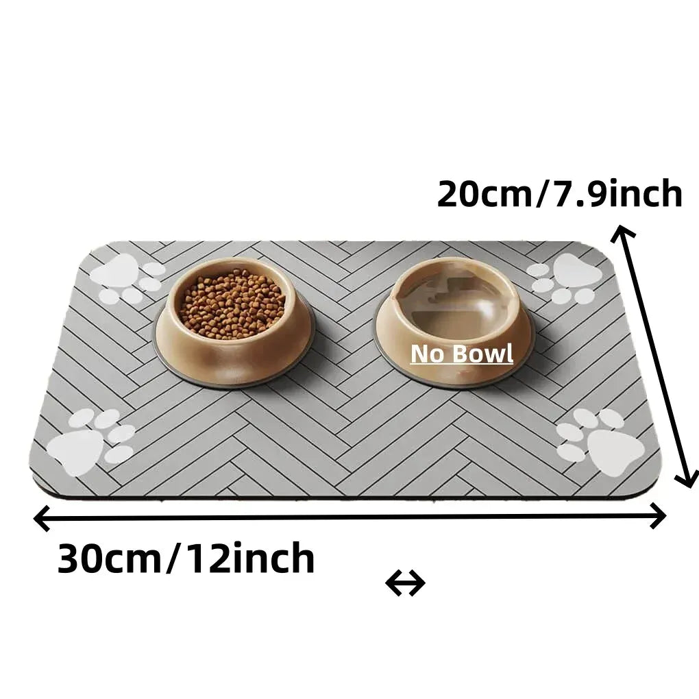 PetNest Absorbent Pet Feeding Mat - Non-Slip Waterproof Placemat for Dog & Cat Food and Water Bowls - product presentation
