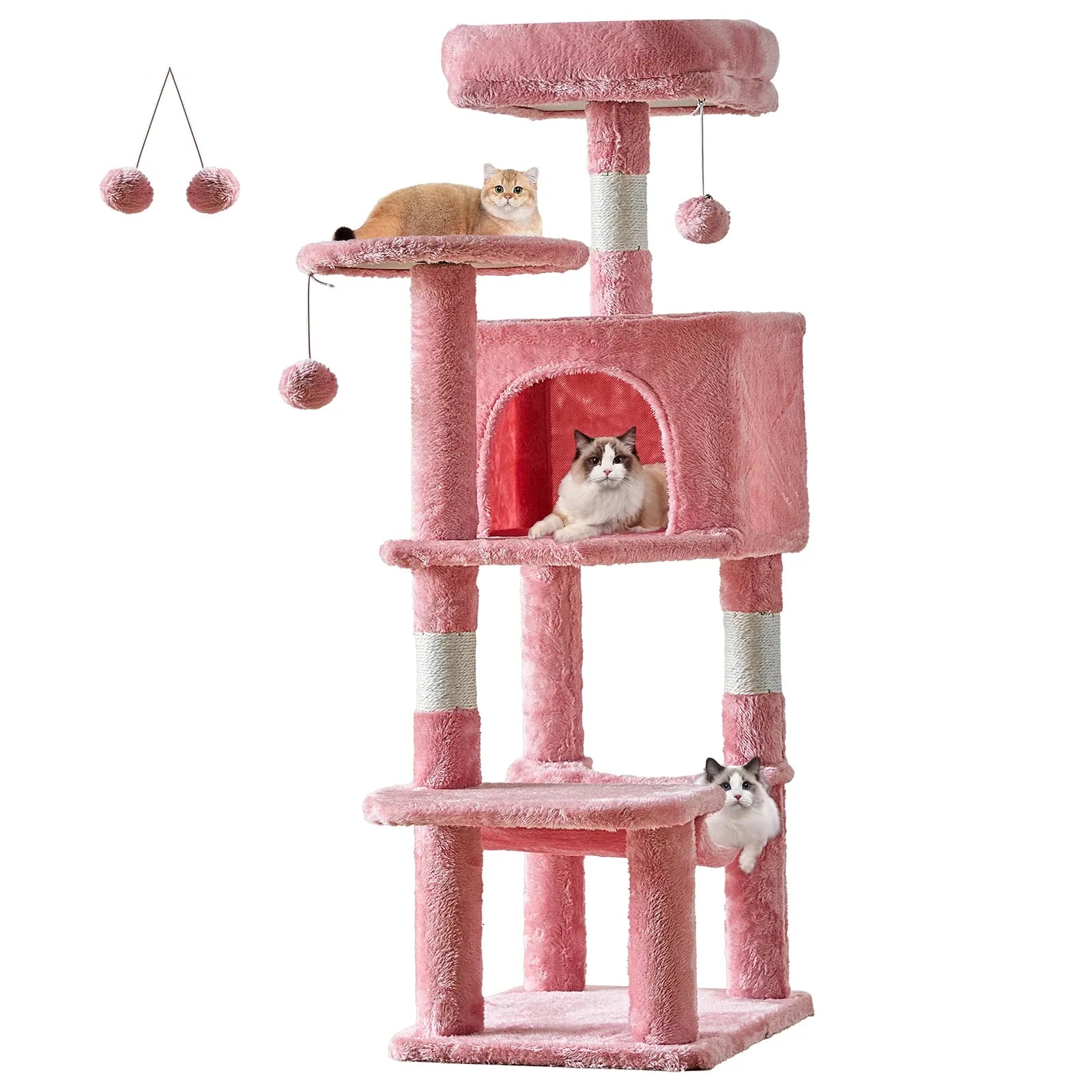 PetNest 44" Multi-Cat Climbing Tower with Sisal Scratching Posts, Hammock & Condo - additional product view