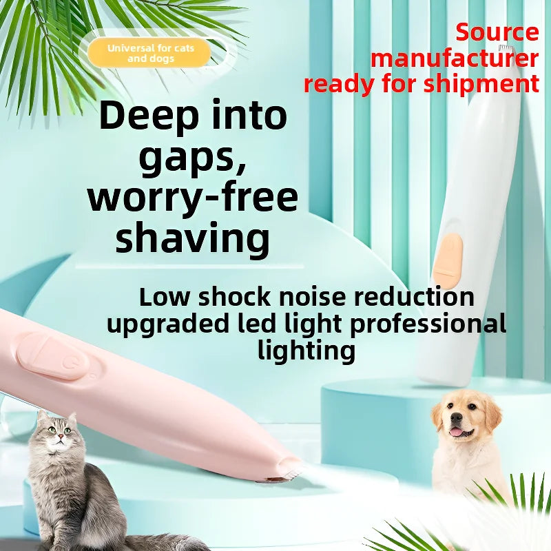 PetNest 360° Pet Paw Hair Trimmer — Rechargeable Electric Clipper for Dogs & Cats, USB-C Charging