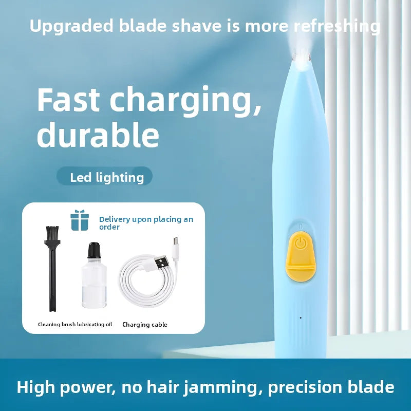 PetNest 360° Pet Paw Hair Trimmer — Rechargeable Electric Clipper for Dogs & Cats, USB-C Charging