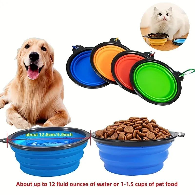 PetNest Collapsible Pet Travel Bowl - Portable Silicone Food & Water Bowl for Dogs & Cats - product detail view