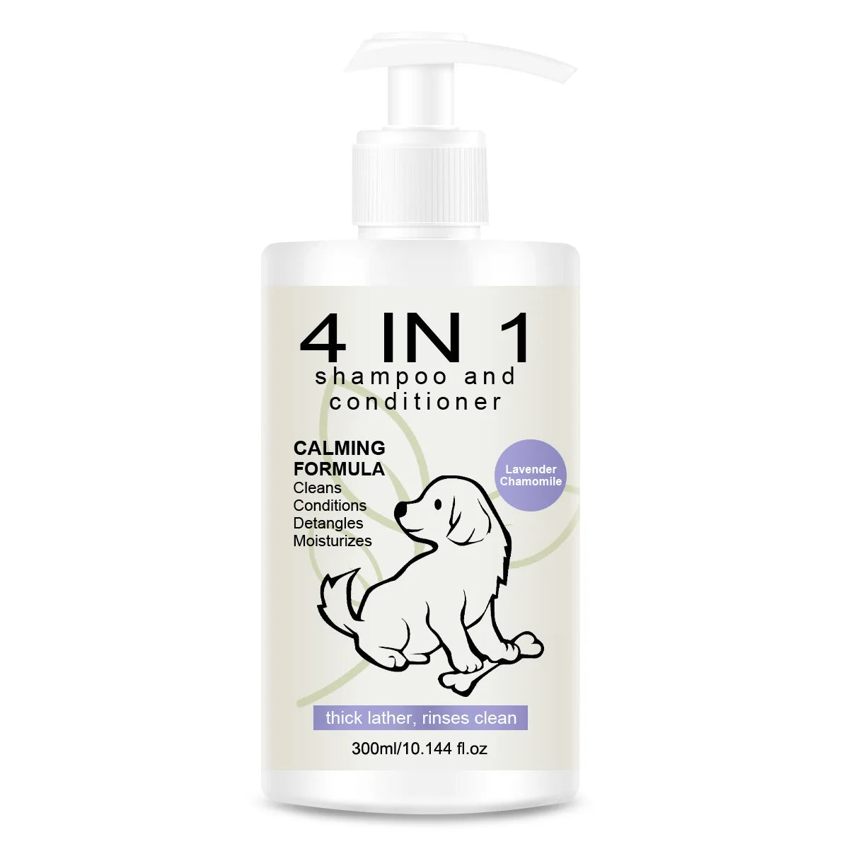 4-in-1 Pet Shampoo & Conditioner for Dogs & Cats – Anti Hair Loss, 300ml