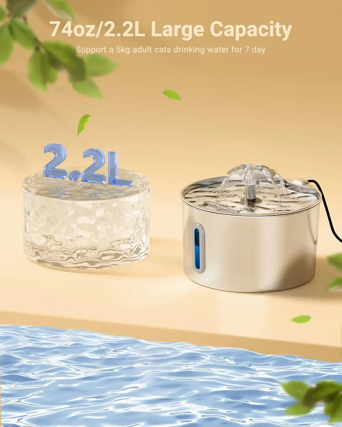 Ultra-Quiet Automatic Pet Water Fountain - alternate product view