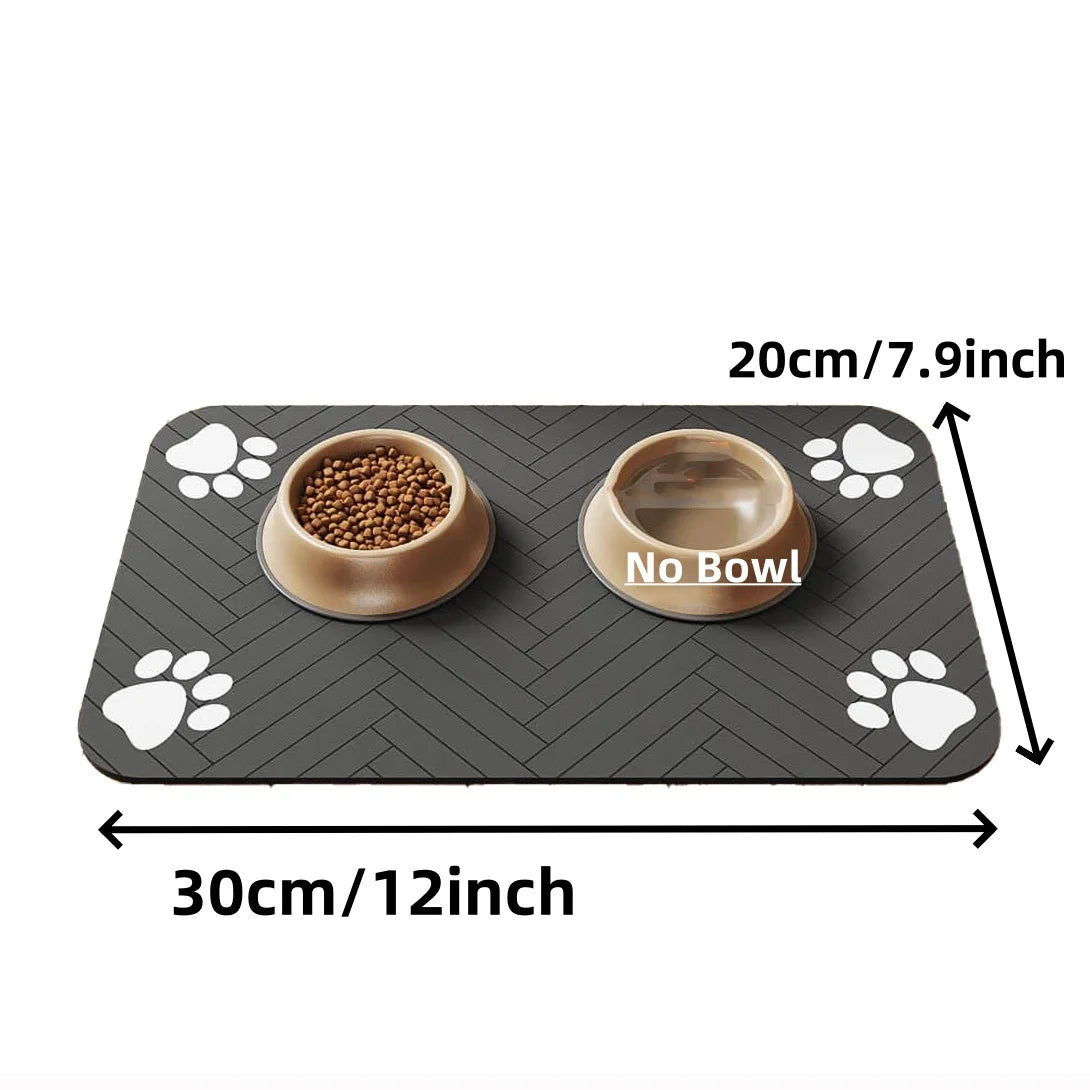 PetNest Absorbent Pet Feeding Mat — Non-Slip Waterproof Placemat for Dog & Cat Food and Water Bowls