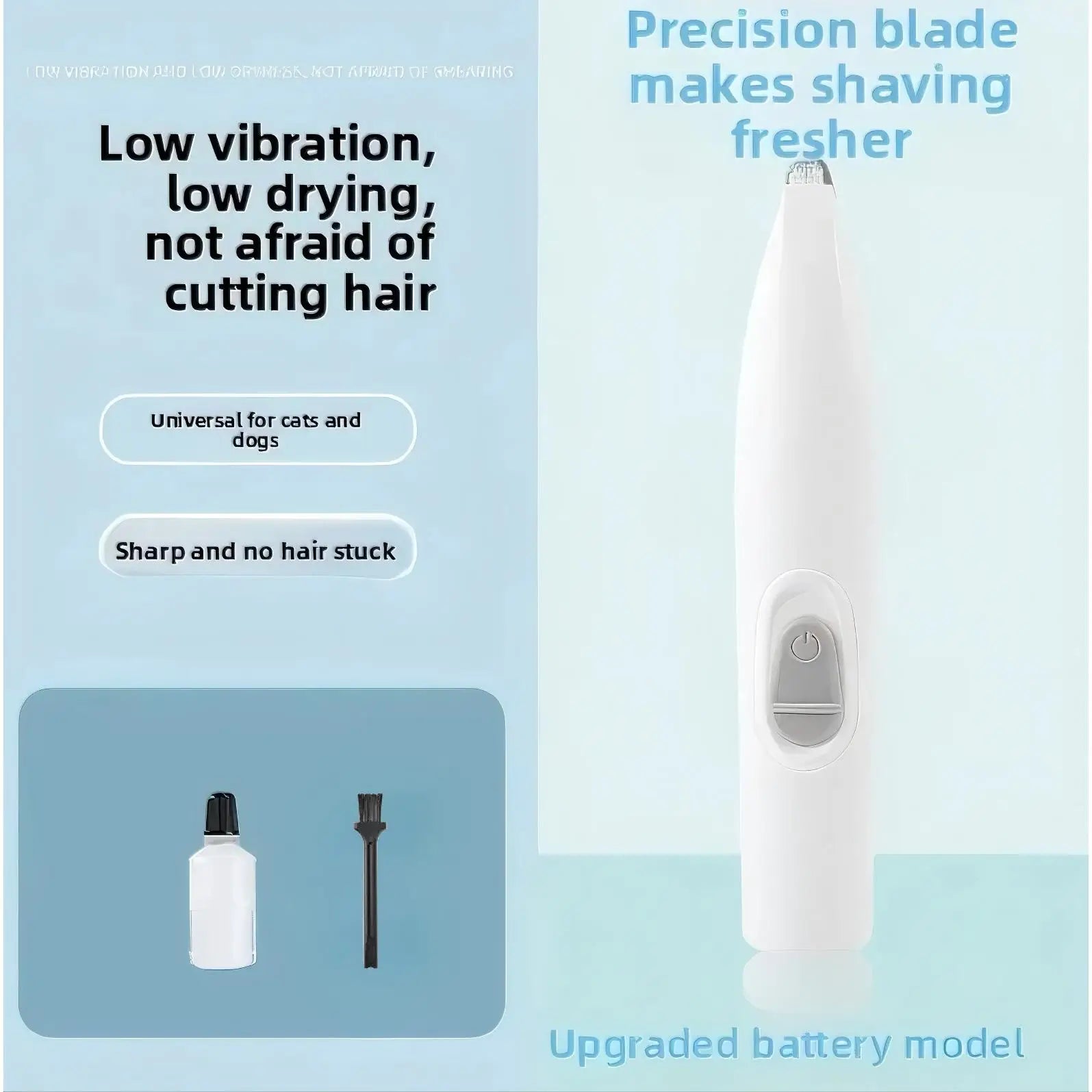 PetNest 360° Pet Paw Hair Trimmer — Rechargeable Electric Clipper for Dogs & Cats, USB-C Charging