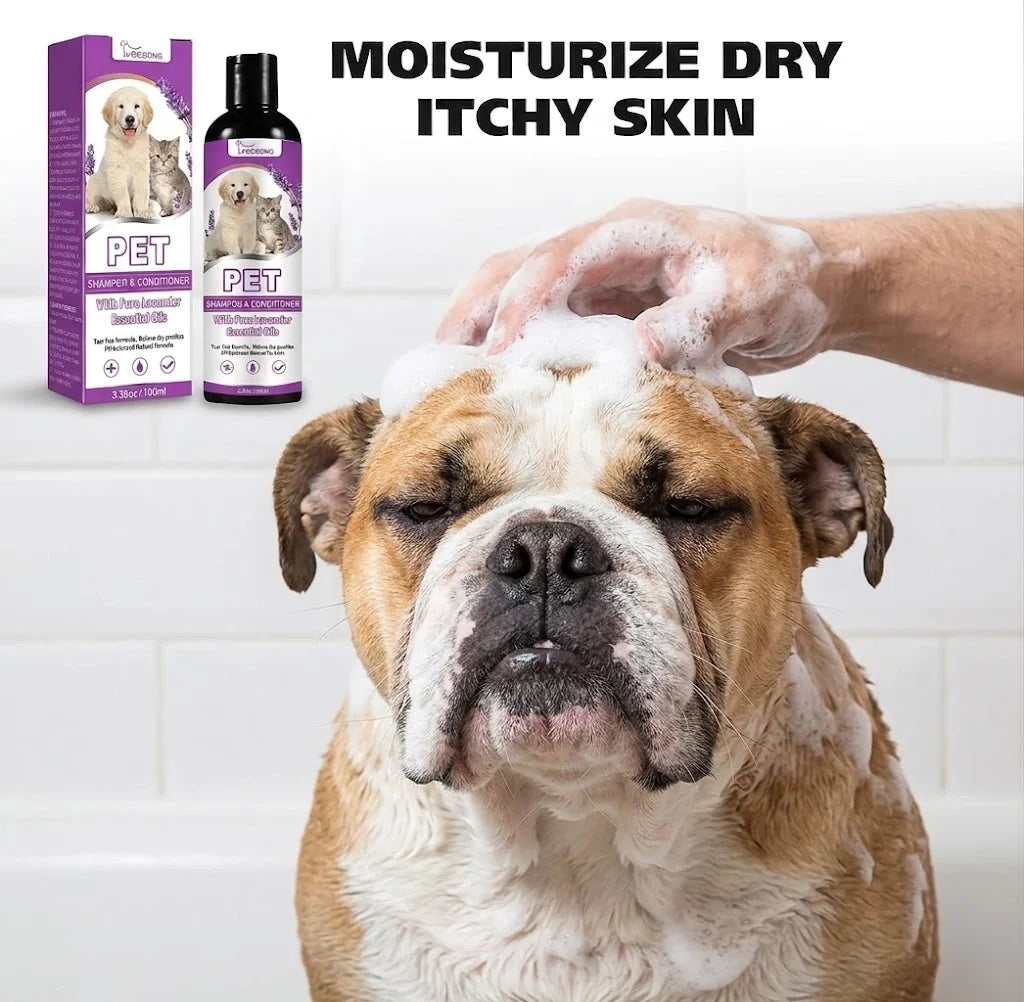 Lavender Pet Shampoo & Conditioner – Tear-Free, pH Balanced for Dogs & Cats, 100ml