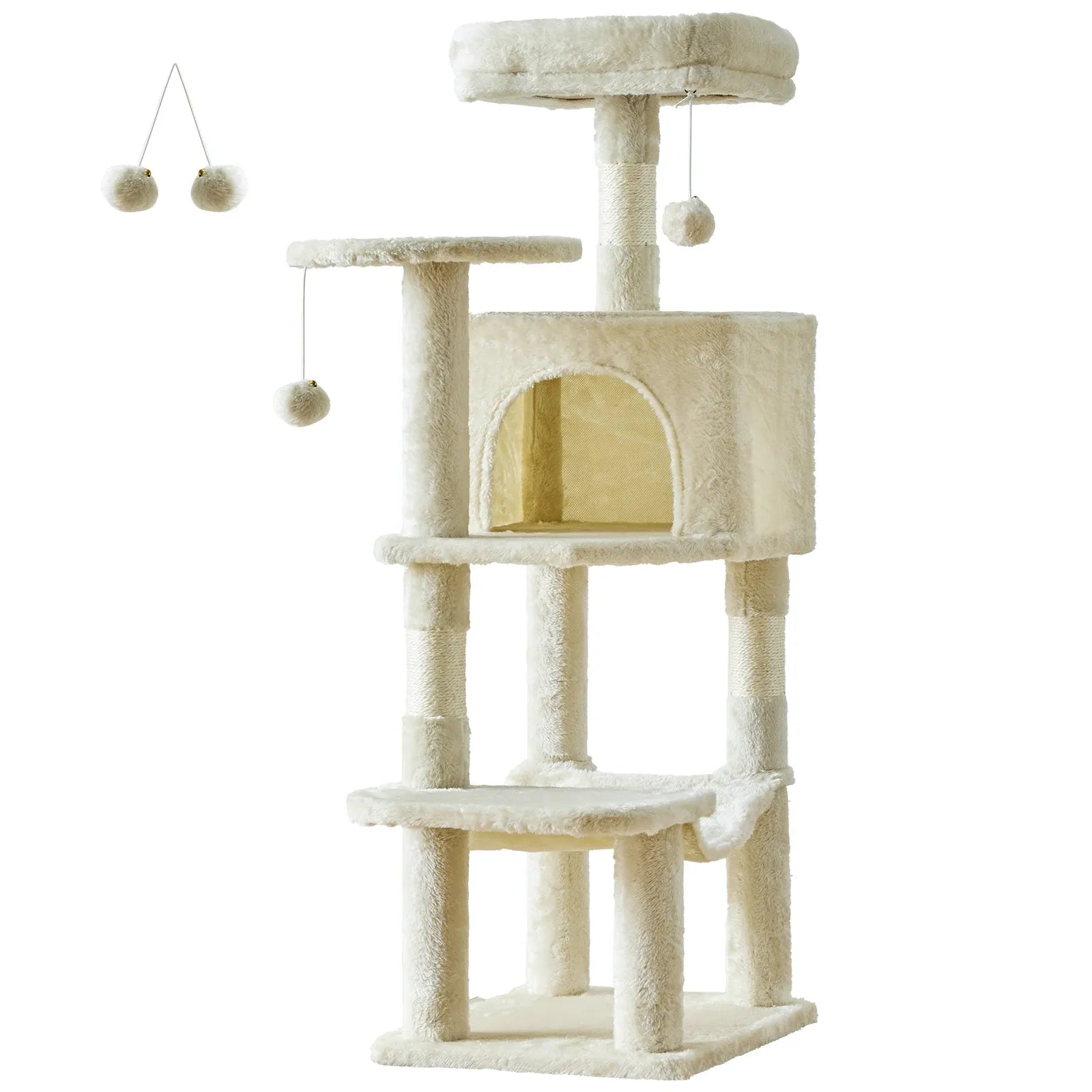 PetNest 44" Multi-Cat Climbing Tower with Sisal Scratching Posts, Hammock & Condo - additional product view 11