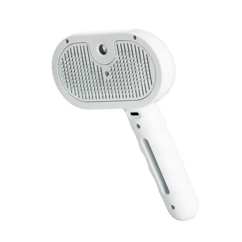 3-in-1 electric pet grooming brush with spray, product feature view