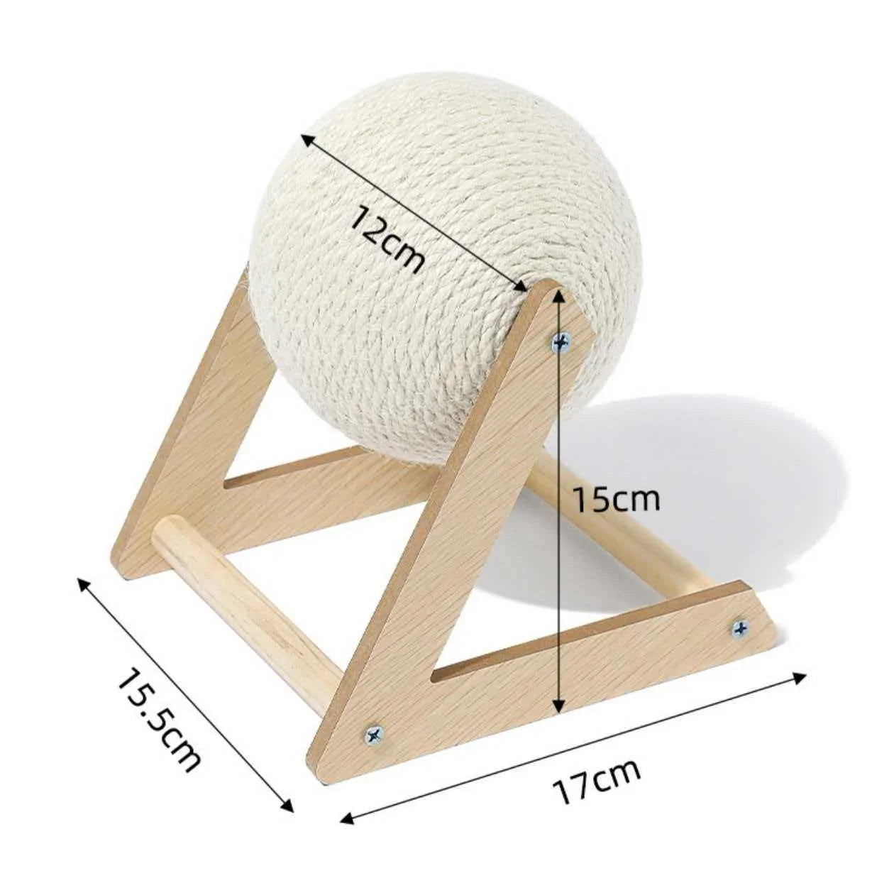 Natural Sisal Rope Cat Scratcher Ball - close-up product view