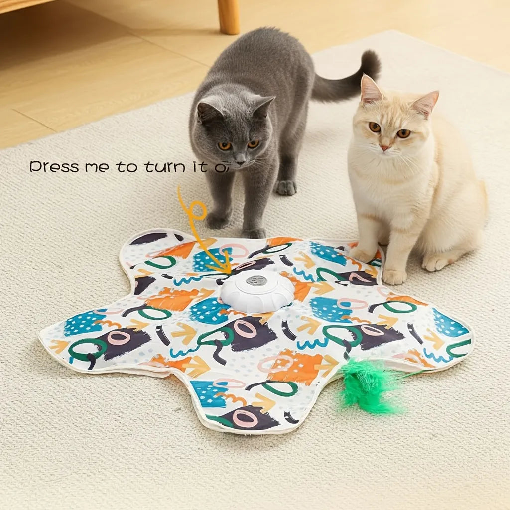 Electric Cat Turntable Toy with Butterfly Motion - Auto On/Off, Self-Entertaining Pet Teaser(Free Sh - alternate product view