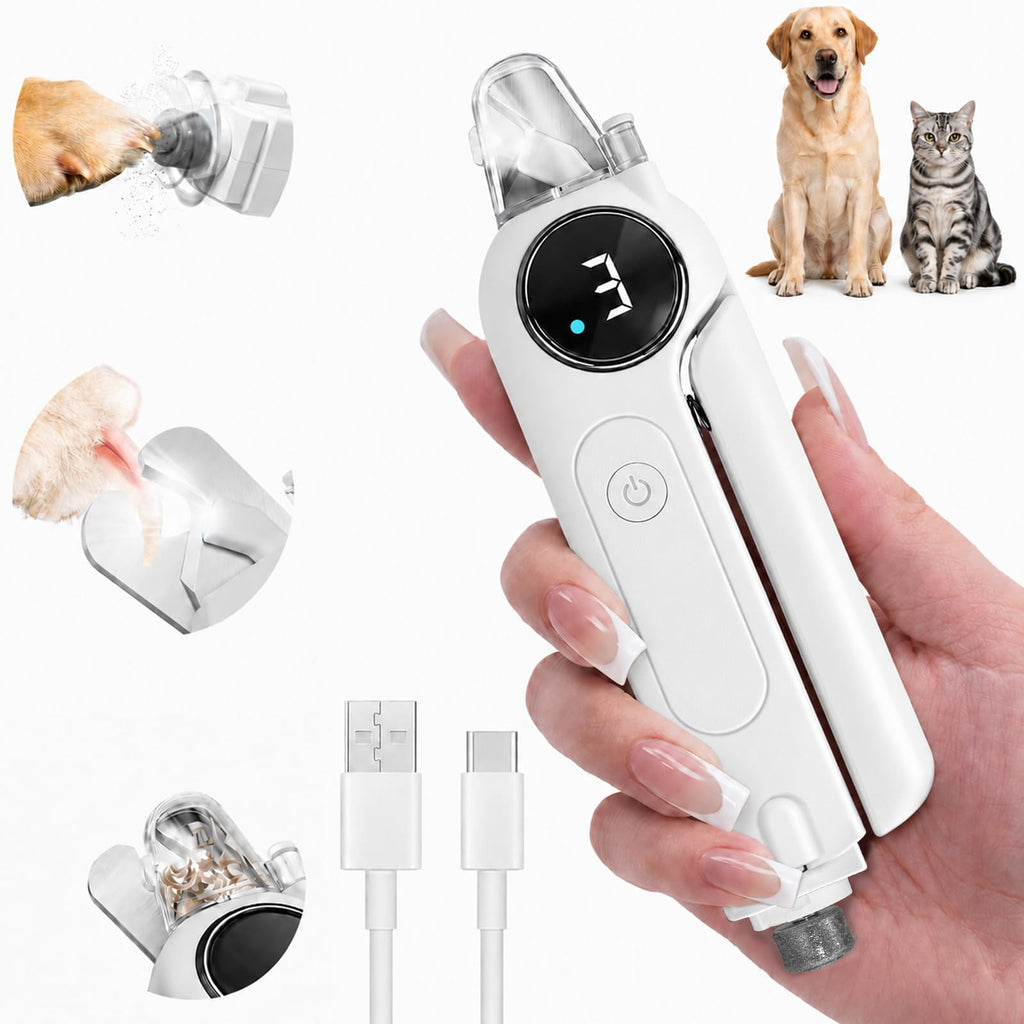 2-in-1 Electric Pet Nail Clipper & Grinder for Dogs Cats