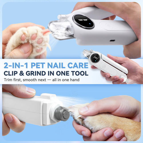 2-in-1 Electric Pet Nail Clipper & Grinder for Dogs Cats