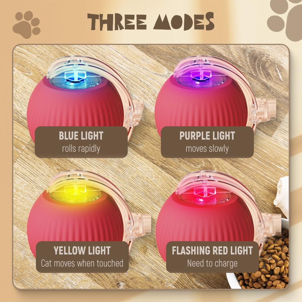 Smart Interactive Electric Cat Teaser Toy - LED Glowing Self-Play Toy