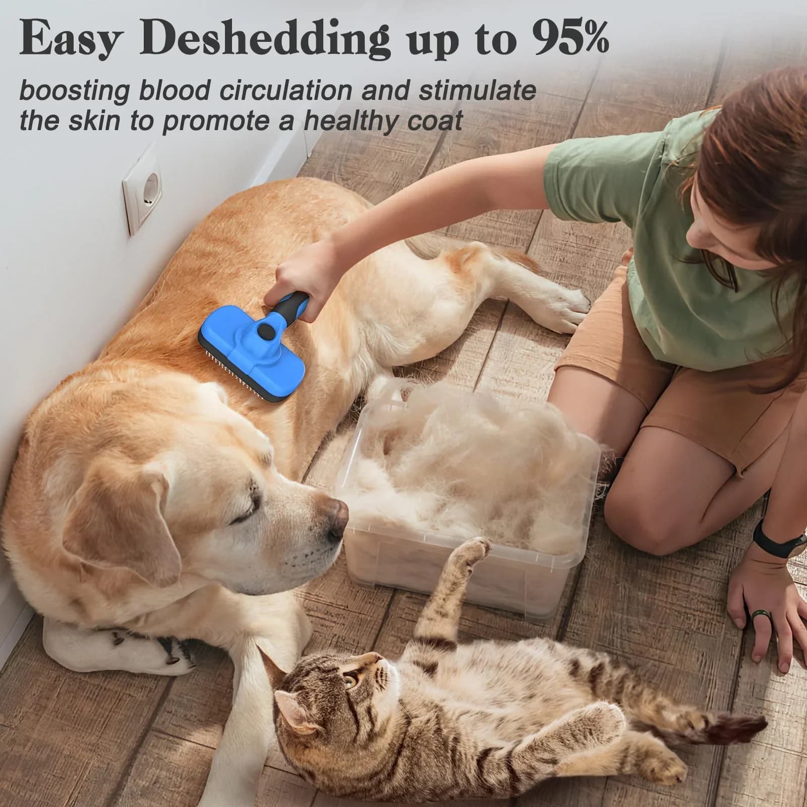 One-Touch Self-Cleaning Slicker Brush - additional detail view