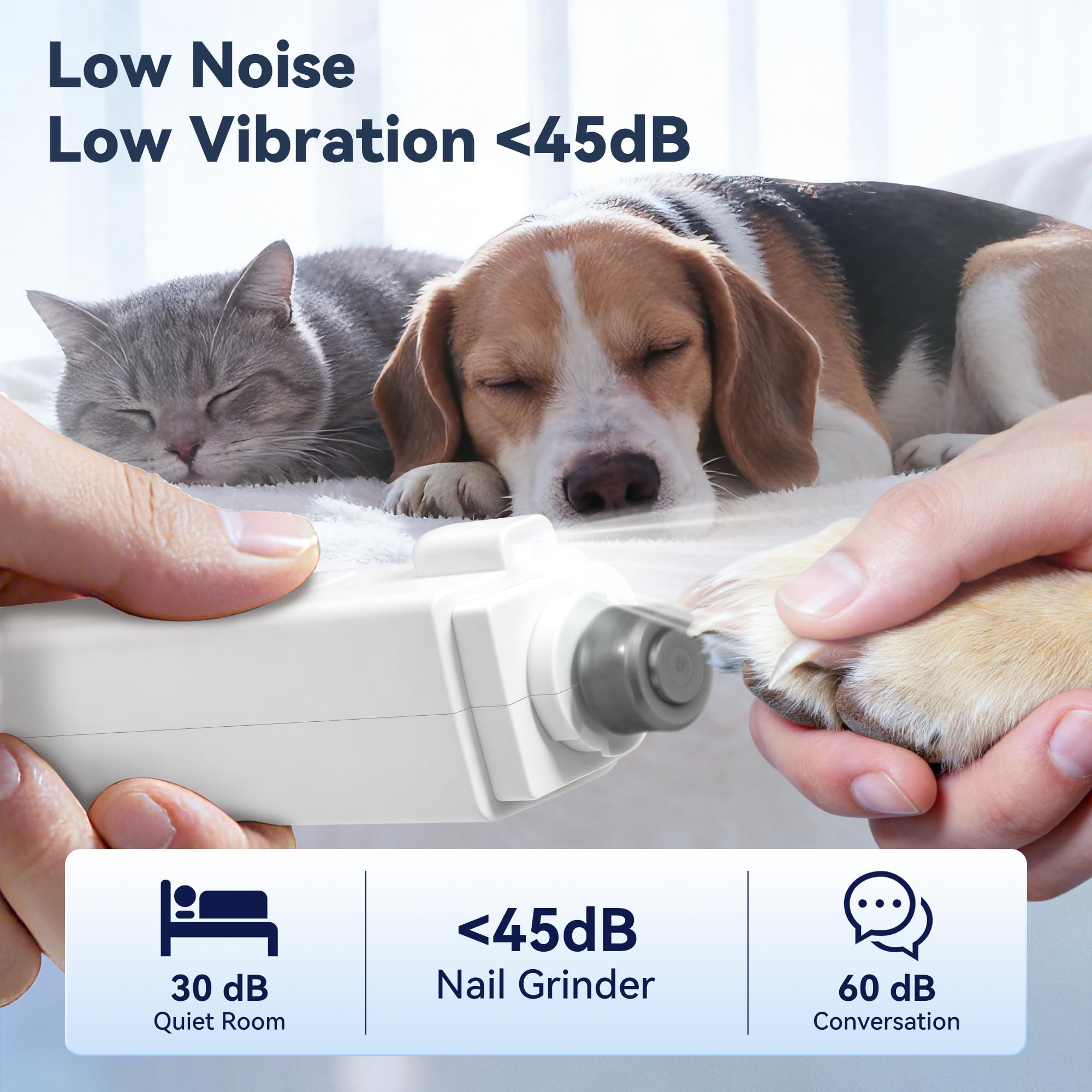 2-in-1 Electric Pet Nail Clipper & Grinder for Dogs Cats