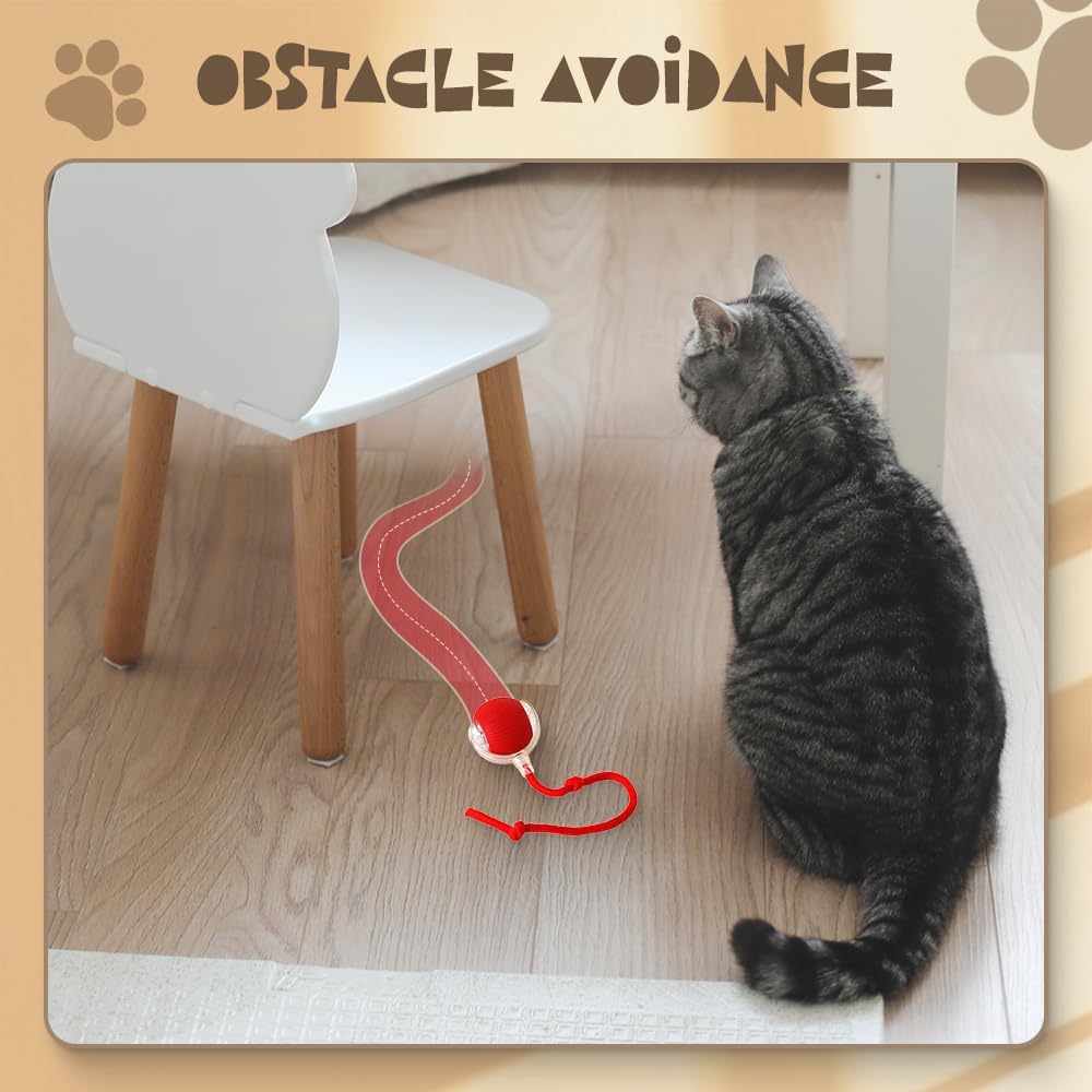 Smart Interactive Electric Cat Teaser Toy - LED Glowing Self-Play Toy