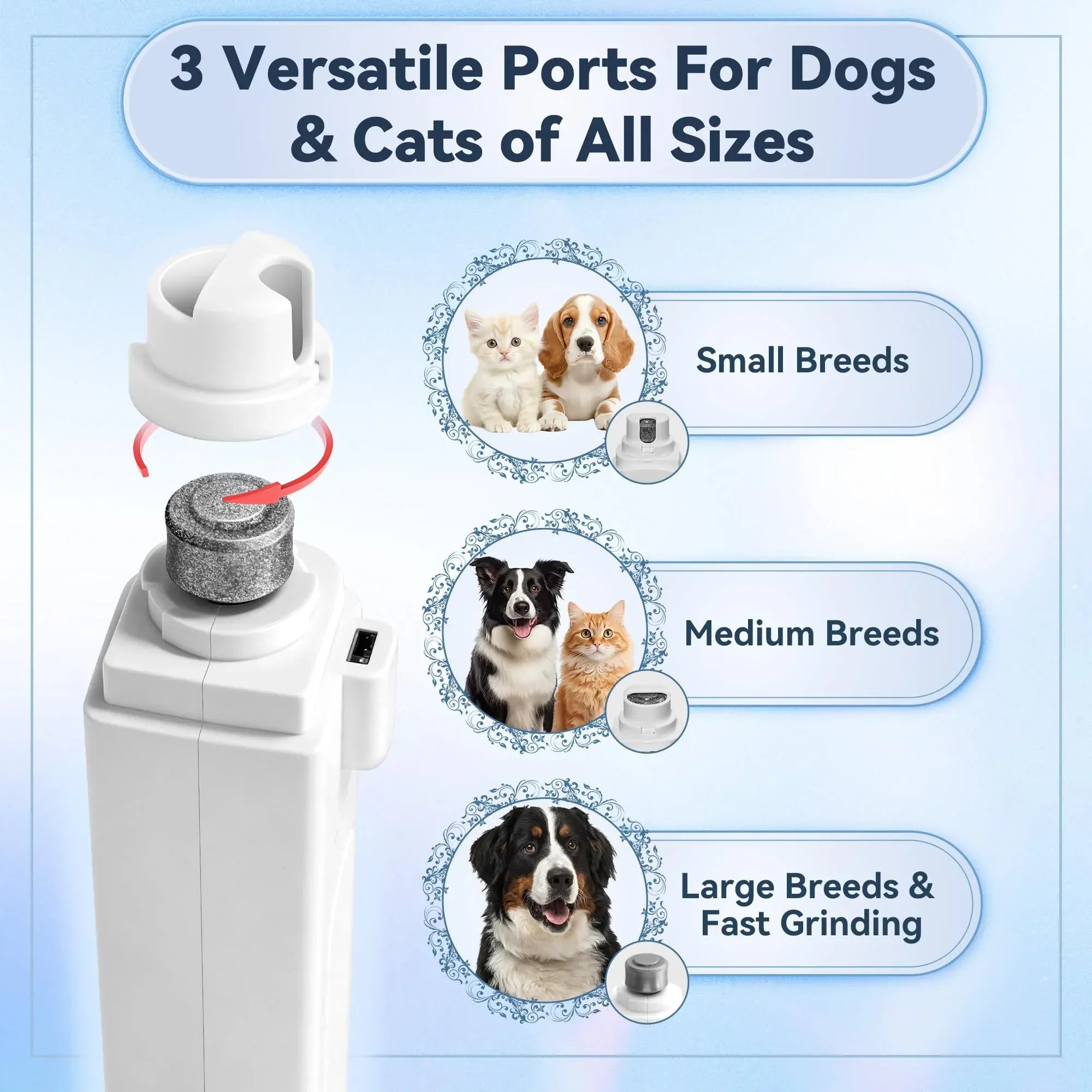 Pro-Glide 2-in-1 Electric Pet Nail Grinder & Clipper - product design detail