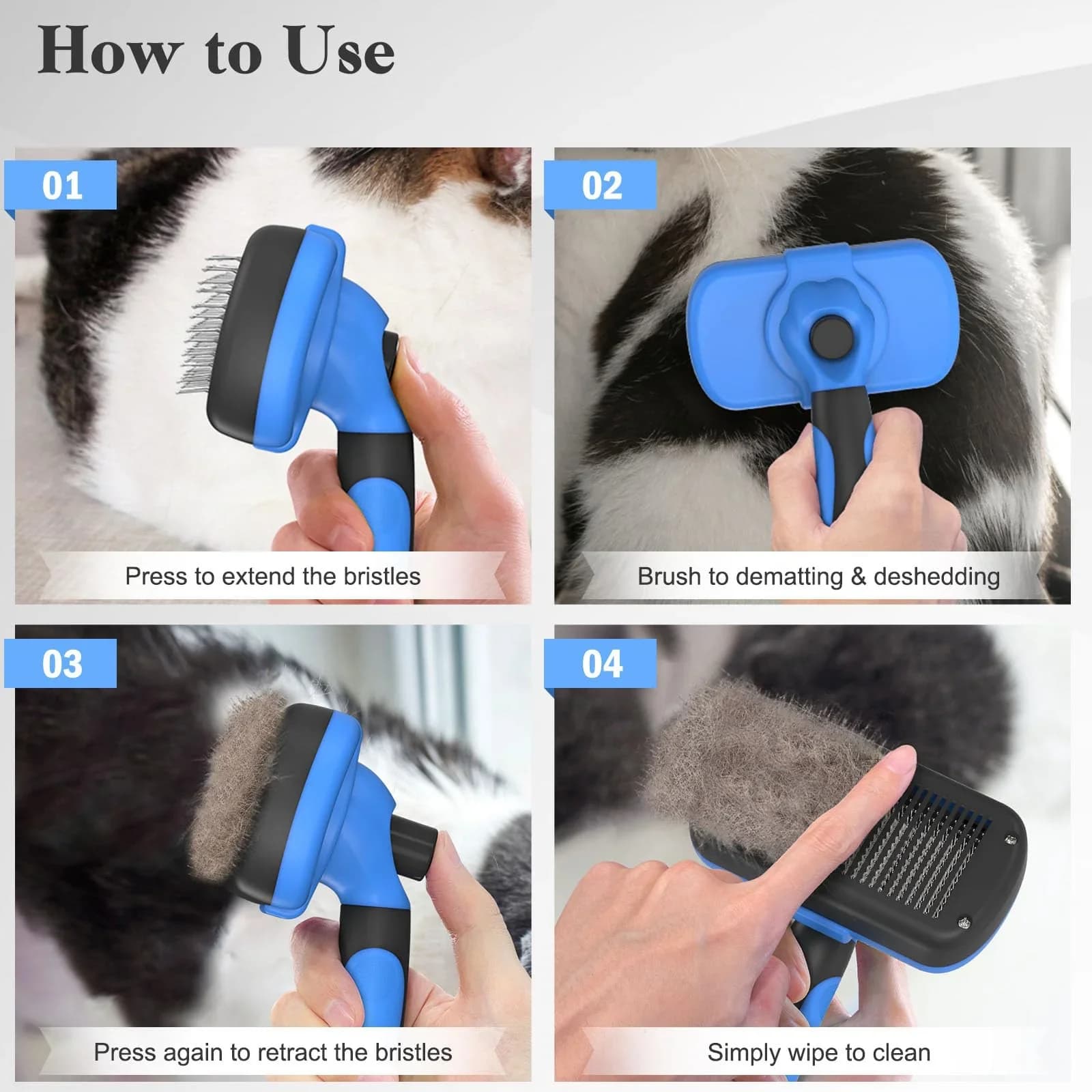 One-Touch Self-Cleaning Slicker Brush - product detail image