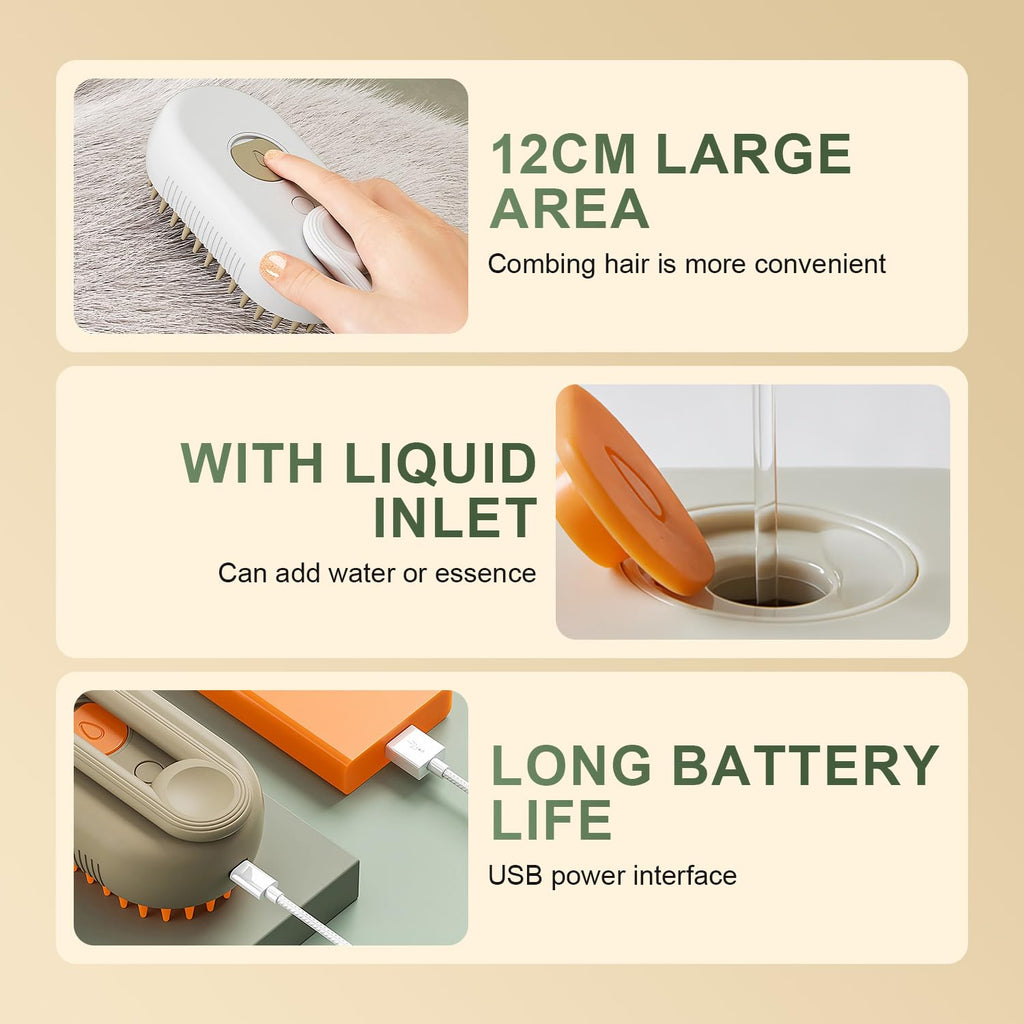 Pet Grooming Brush, Dog Cat Massage Bath Comb