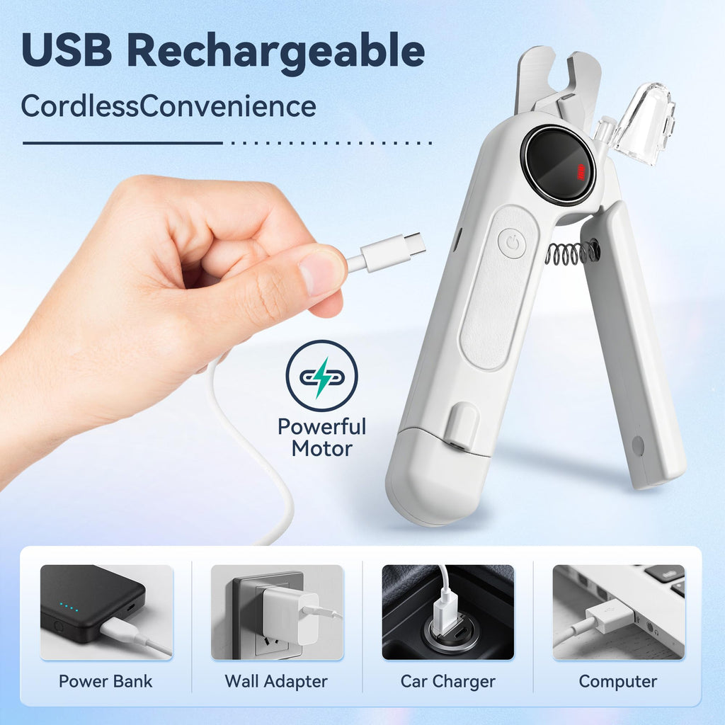 2-in-1 Electric Pet Nail Clipper & Grinder for Dogs Cats